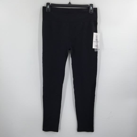 Nine West Active Stretch Crop Leggings Gym Yoga Comfort Black Size L/X-Large - Picture 2 of 5